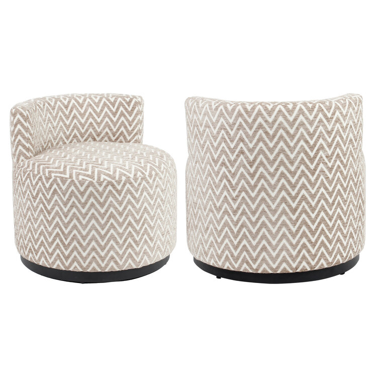 Richmond Interiors Loungestoel Fauteuil Franny Sand Chevron