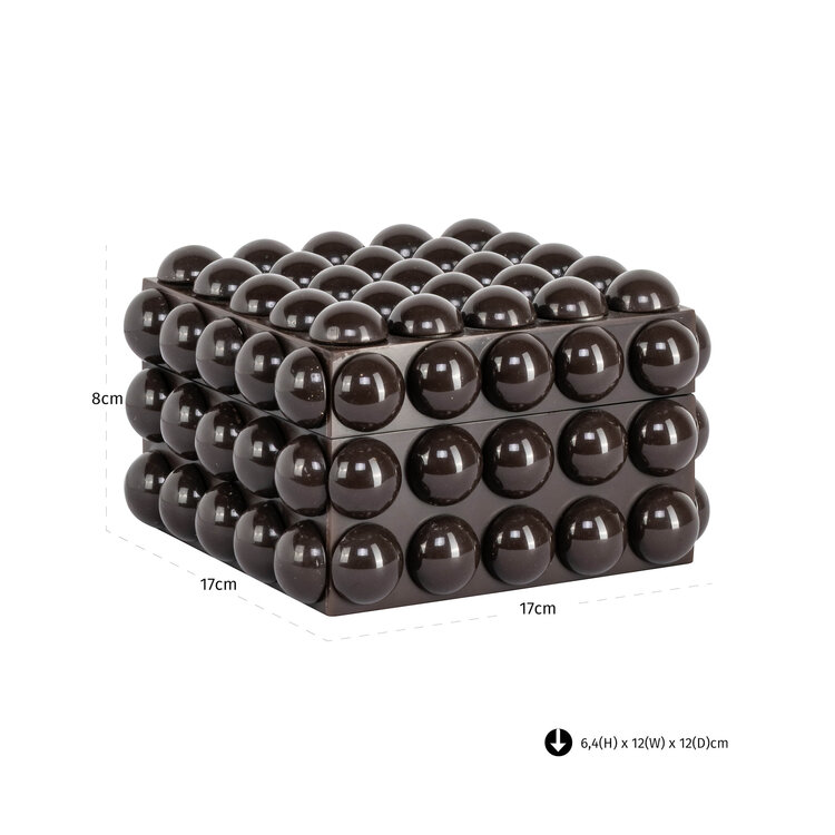 Richmond Interiors Opbergdoos Nyx Dark Brown Klein