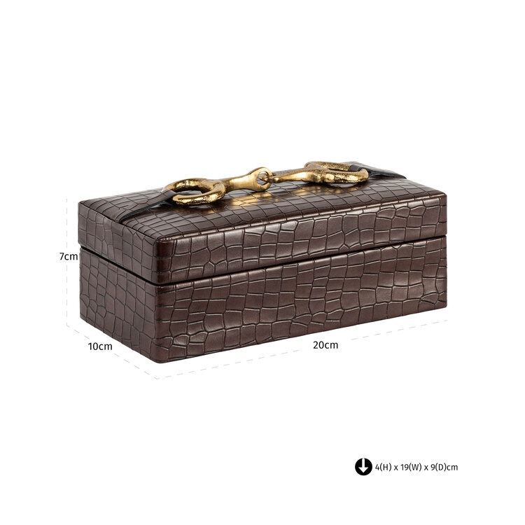 Richmond Interiors Opbergdoos Rex Dark Brown Klein