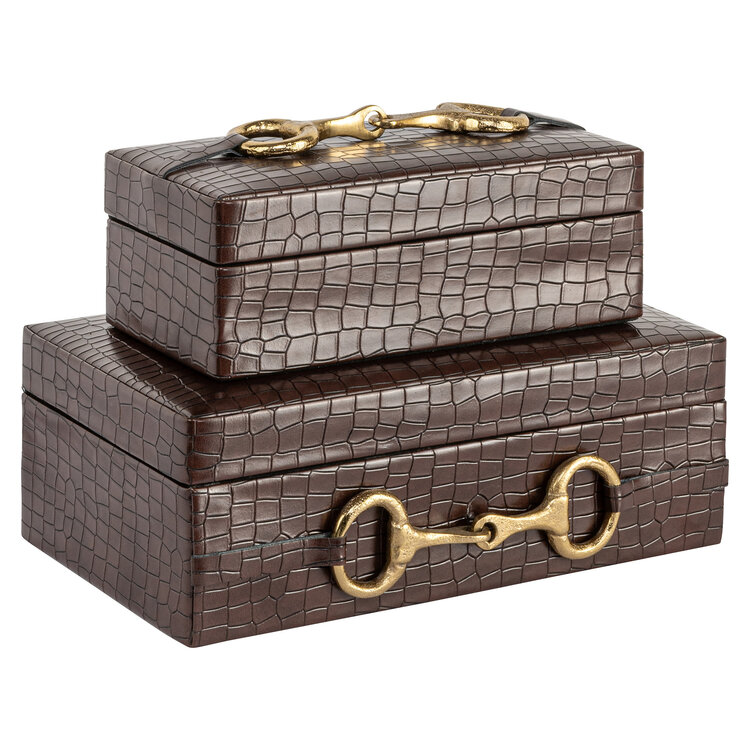 Richmond Interiors Opbergdoos Rex Dark Brown Klein