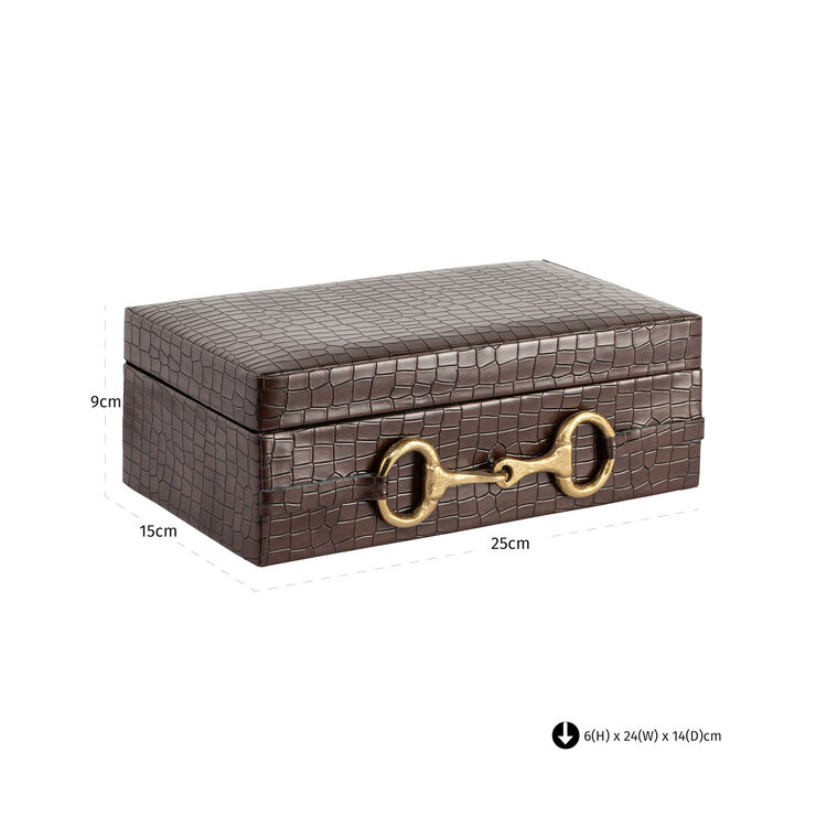 Richmond Interiors Opbergdoos Rex Dark Brown Groot