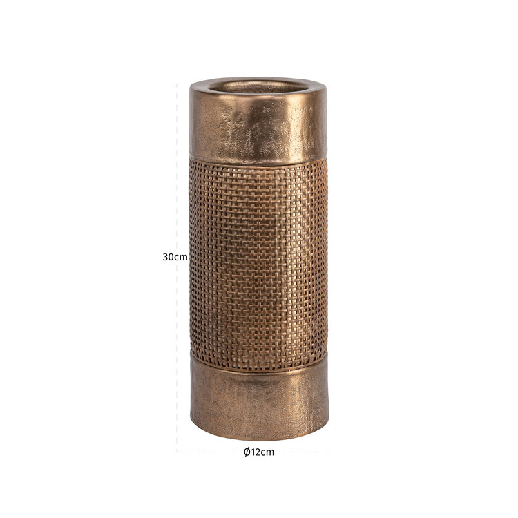Richmond Interiors Kandelaar Sky Brushed Gold Aluminium Rotan Groot