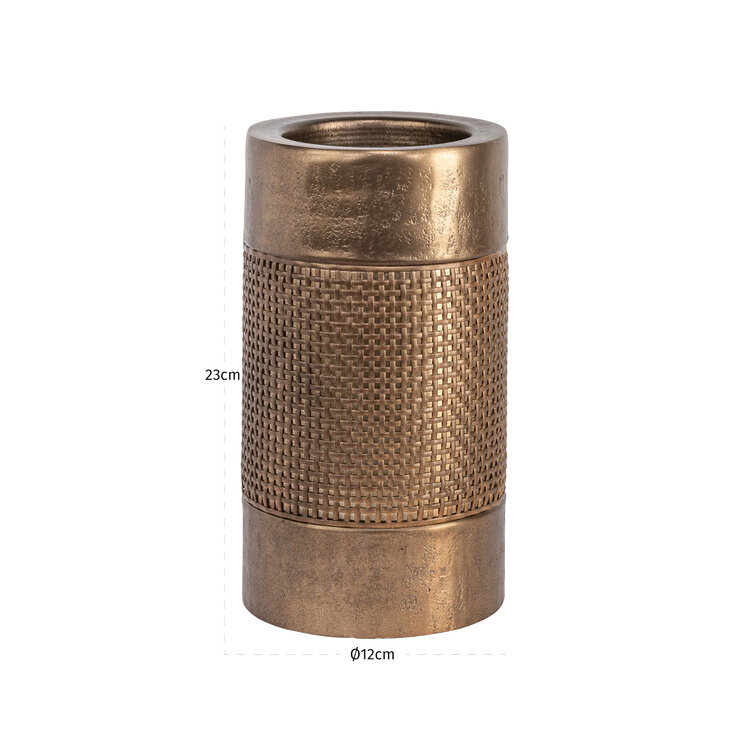 Richmond Interiors Kandelaar Aya Brushed Gold Aluminium Rotan Klein