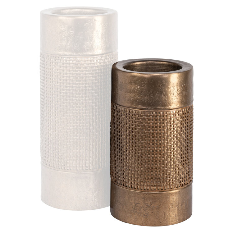 Richmond Interiors Kandelaar Aya Brushed Gold Aluminium Rotan Klein