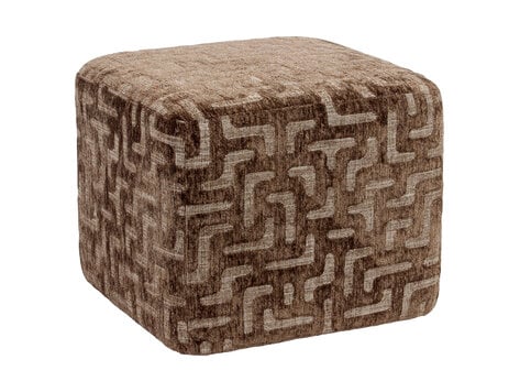 Richmond Interiors Poef voetenbankje Ciela Brown Labyrinth