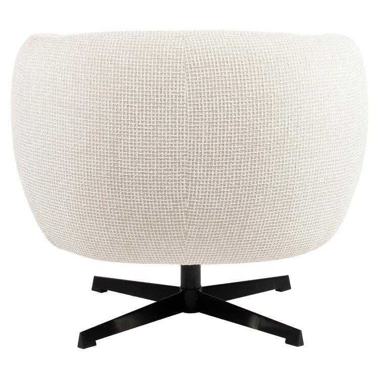 Richmond Interiors Loungestoel Fauteuil Estelle beige blockweave draaibaar
