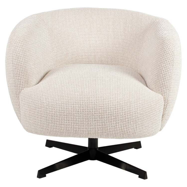 Richmond Interiors Loungestoel Fauteuil Estelle beige blockweave draaibaar