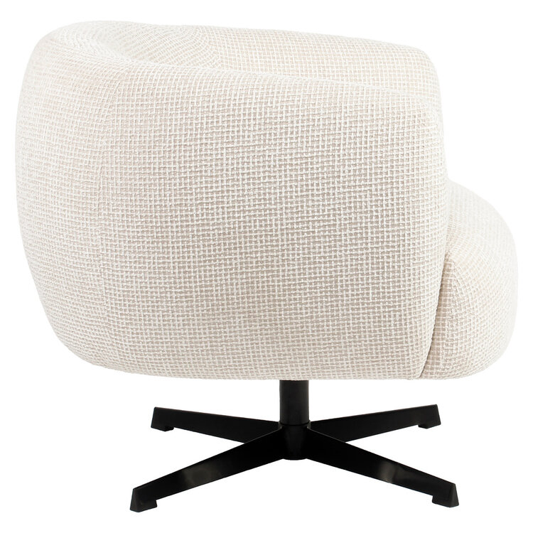 Richmond Interiors Loungestoel Fauteuil Estelle beige blockweave draaibaar