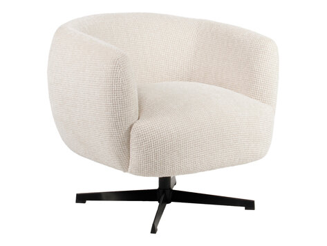 Richmond Interiors Loungestoel Fauteuil Estelle beige blockweave draaibaar