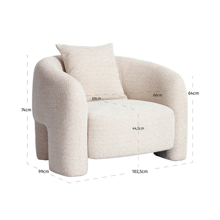 Richmond Interiors Lounge fauteuil Tuscany beige blockweave