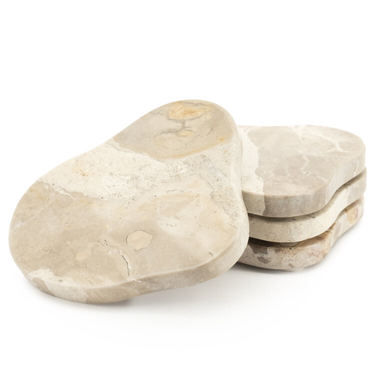 By-Boo Onderzetter Coaster Marrone marmer set van 4