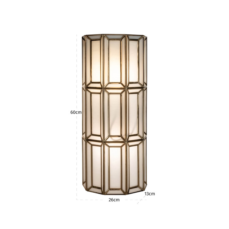 Richmond Interiors Wandlamp Opal Brass Antique