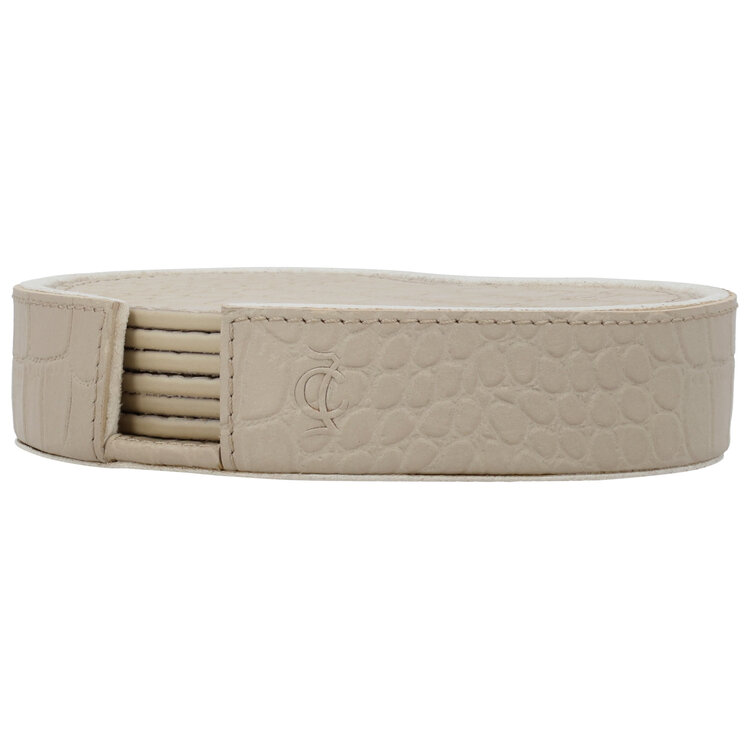 Chamada Onderzetter croco kidney Chloë XS set van 6 beige