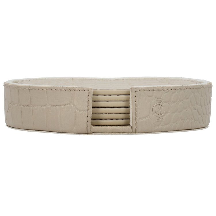 Chamada Onderzetter croco kidney Chloë XS set van 6 beige