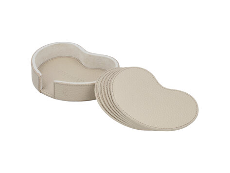 Chamada Onderzetter effen kidney Esther XS set van 6 beige
