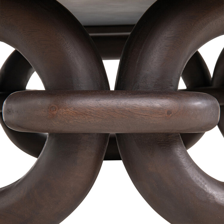 Richmond Interiors Salontafel Chainey Ash Brown Travertine Mangohout Rond  Ø110 cm