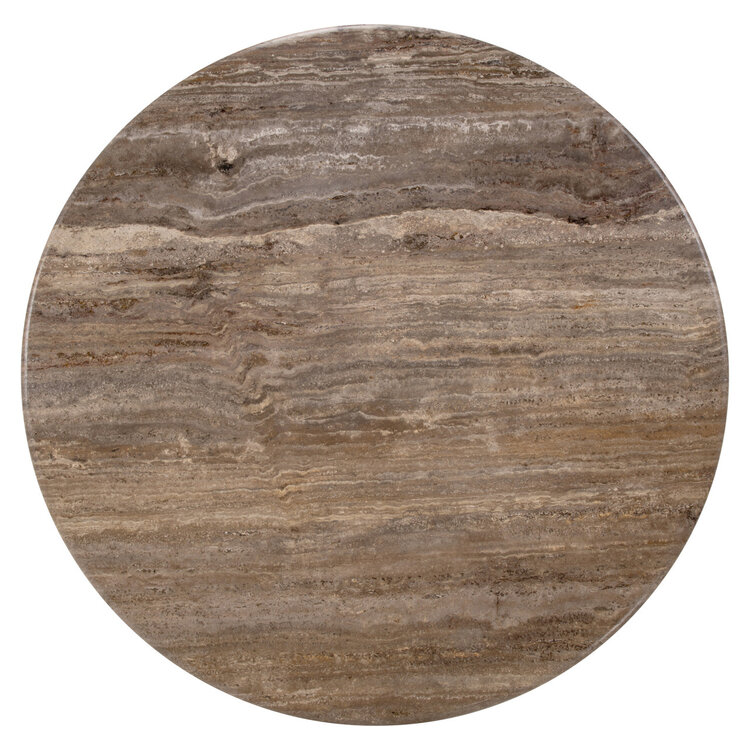 Richmond Interiors Salontafel Chainey Ash Brown Travertine Mangohout Rond  Ø110 cm