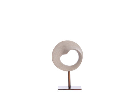 Ornament Tuzla taupe donker brons op voet