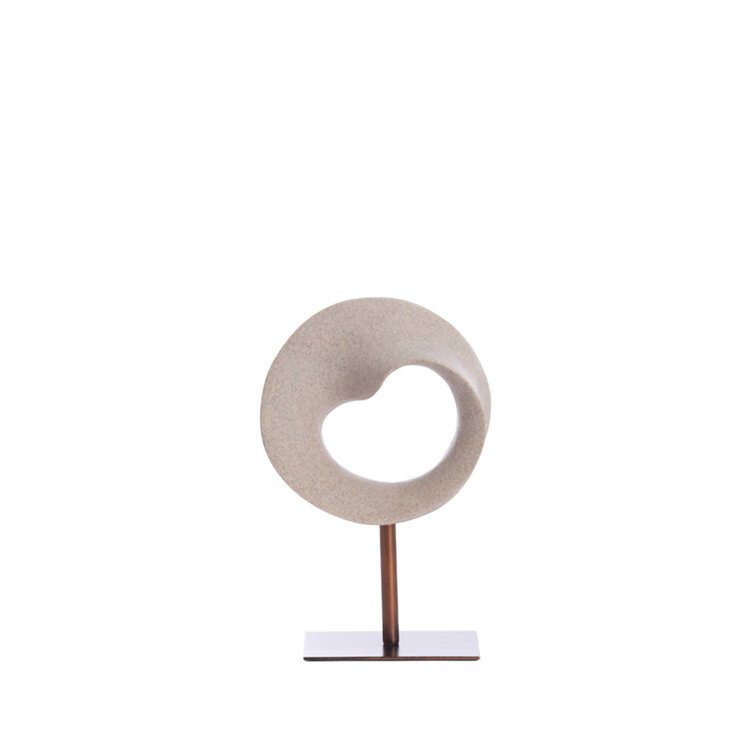 Ornament Tuzla taupe donker brons op voet