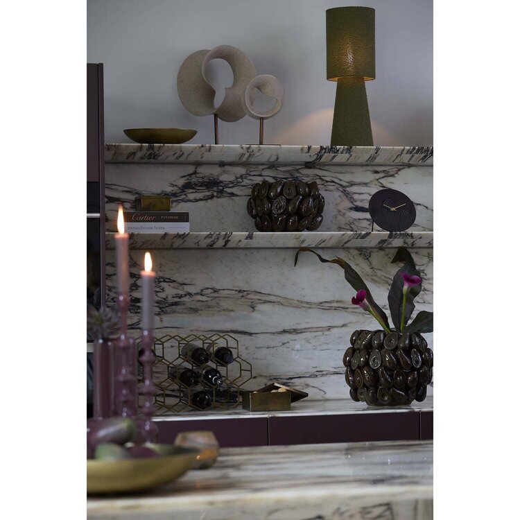 Ornament Tuzla taupe donker brons op voet