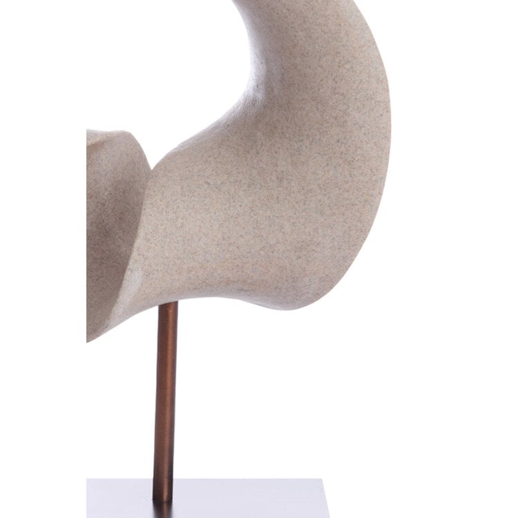 Ornament Vodice taupe donker brons op voet