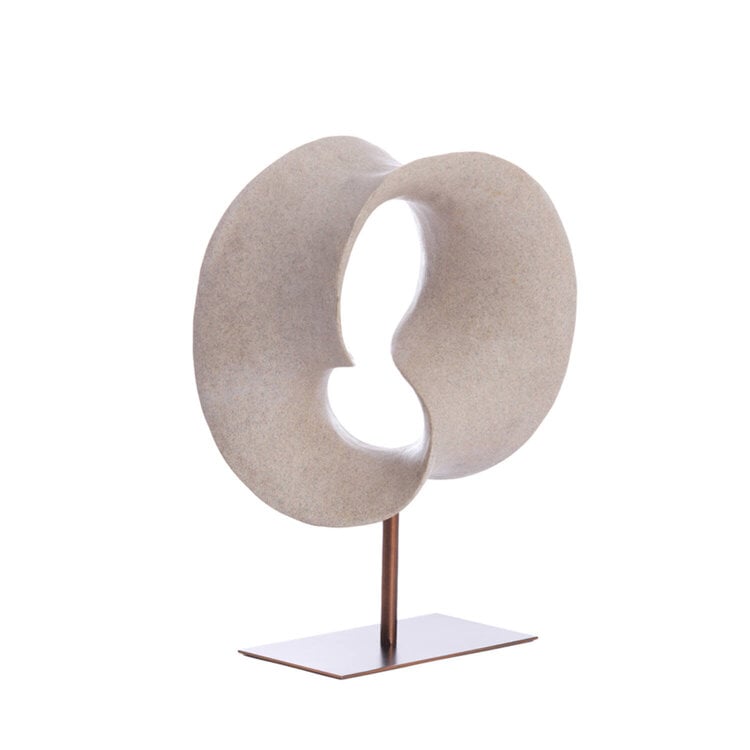 Ornament Vodice taupe donker brons op voet