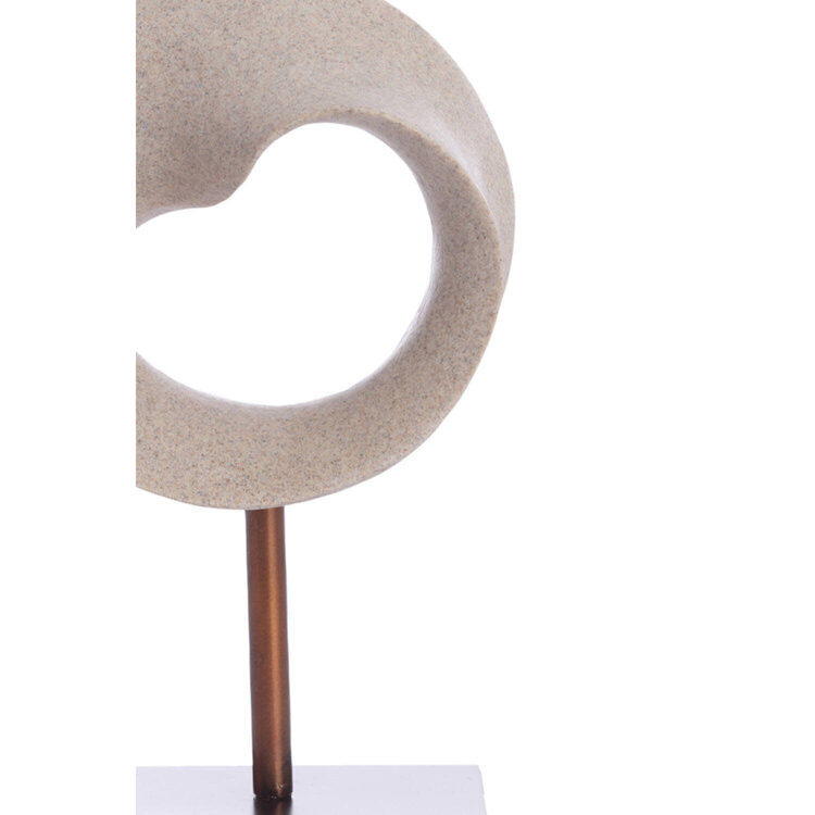 Ornament Tuzla taupe donker brons op voet