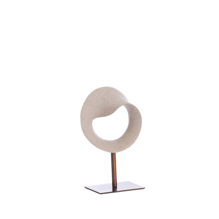 Ornament Tuzla taupe donker brons op voet