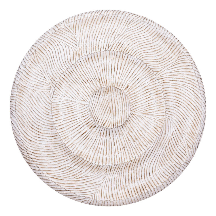PTMD Collection Zoelle Off White MDF carved circle wandpaneel rond Large