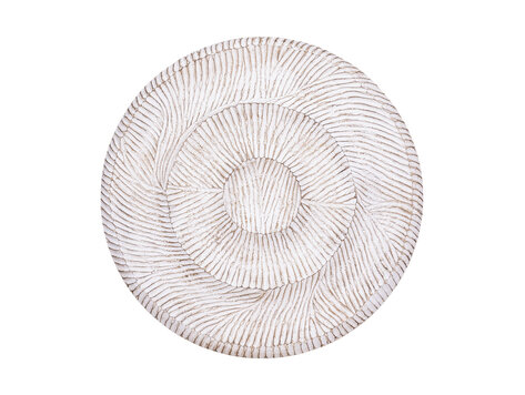 PTMD Collection Zoelle Off White MDF carved circle wandpaneel rond Medium