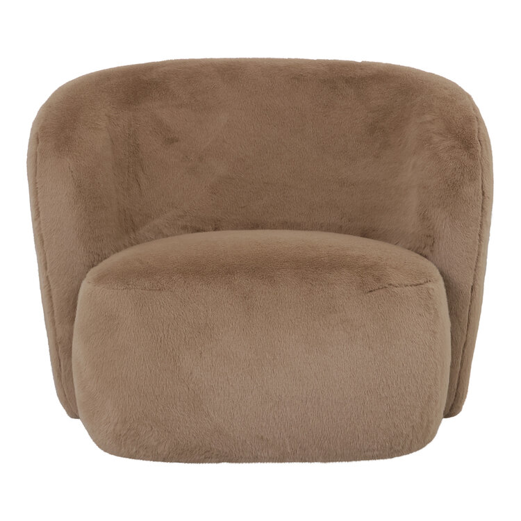 PTMD Collection Aphrodite Mocca Fauteuil faux fur