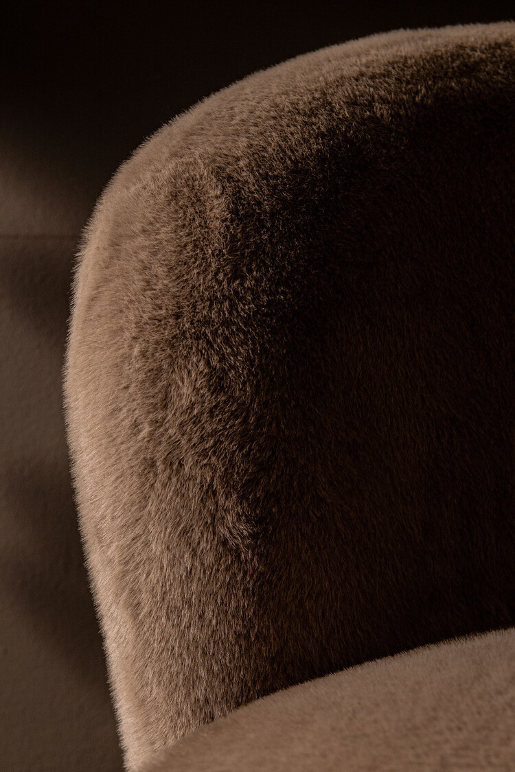 PTMD Collection Aphrodite Mocca Fauteuil faux fur