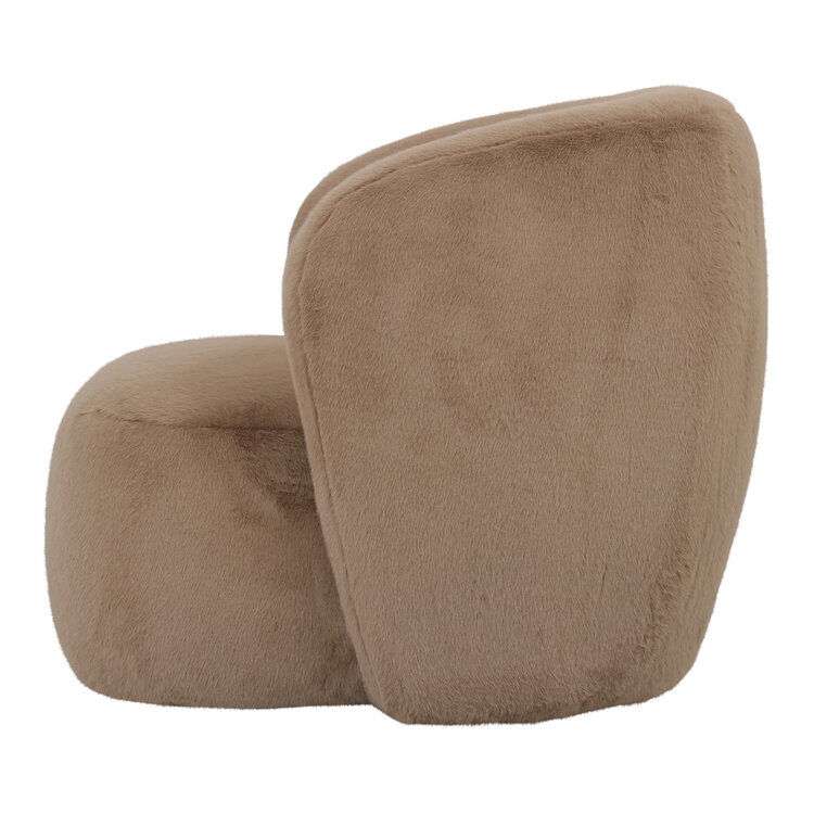 PTMD Collection Aphrodite Mocca Fauteuil faux fur