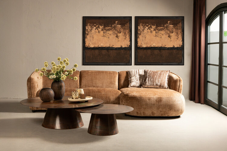PTMD Collection Asante Brown wandpaneel canvas vierkant frame