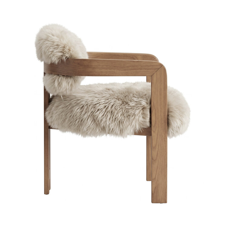 PTMD Collection Eetkamerstoel Avelon sheep beige essenhout