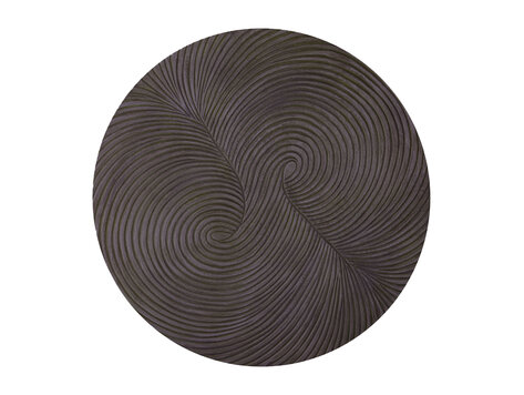 PTMD Collection Wiktor Brown MDF swirl carved wandpaneel rond Small