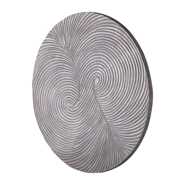 PTMD Collection Wiktor Brown MDF swirl carved wandpaneel rond Small