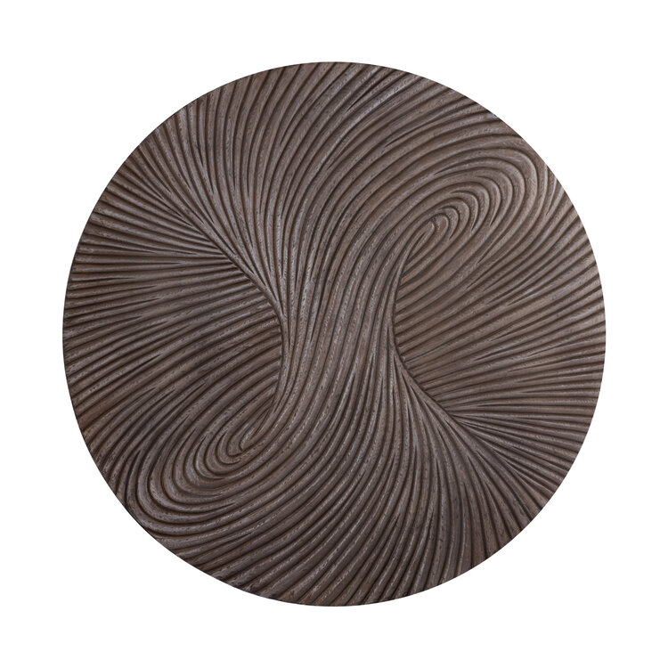 PTMD Collection Wiktor Brown MDF swirl carved wandpaneel rond Medium