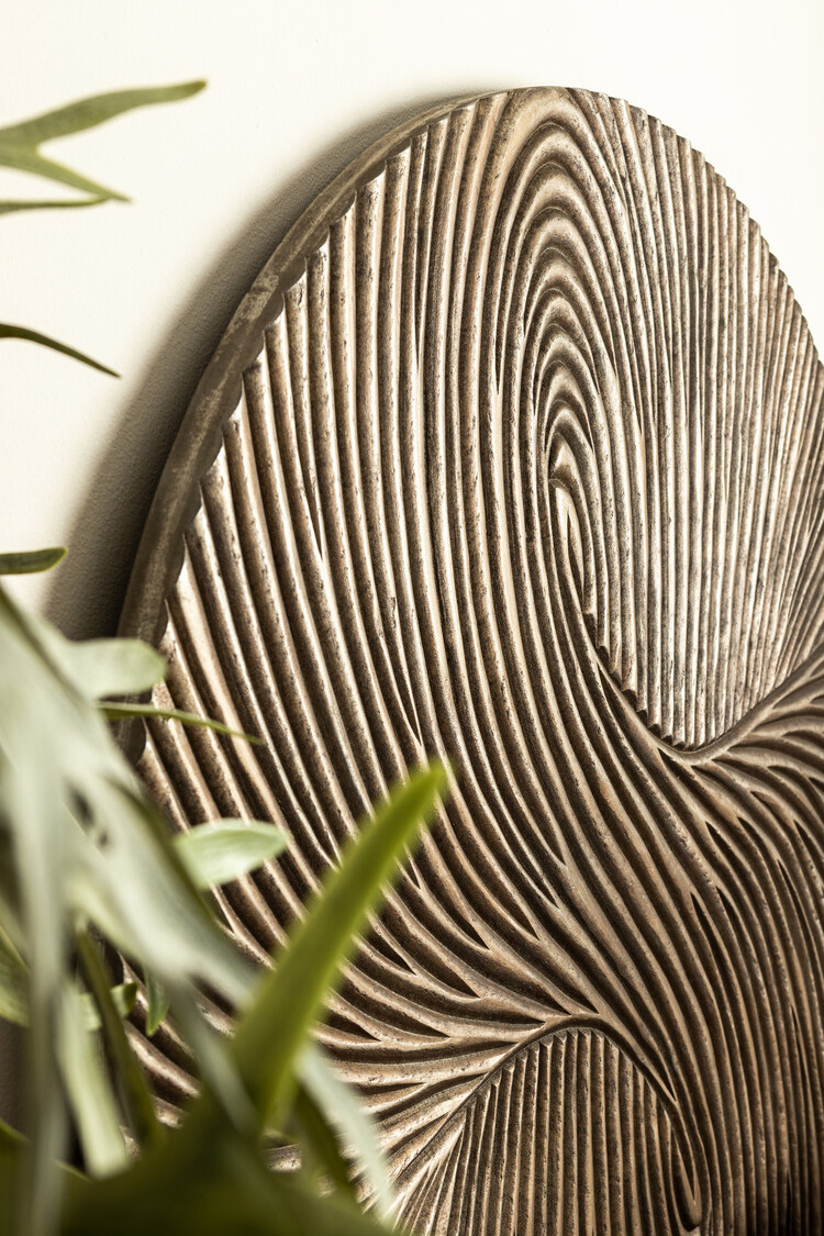 PTMD Collection Wiktor Brown MDF swirl carved wandpaneel rond Medium
