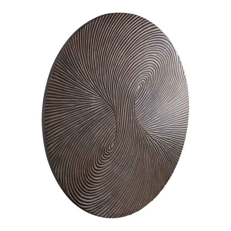 PTMD Collection Wiktor Brown MDF swirl carved wandpaneel rond Large