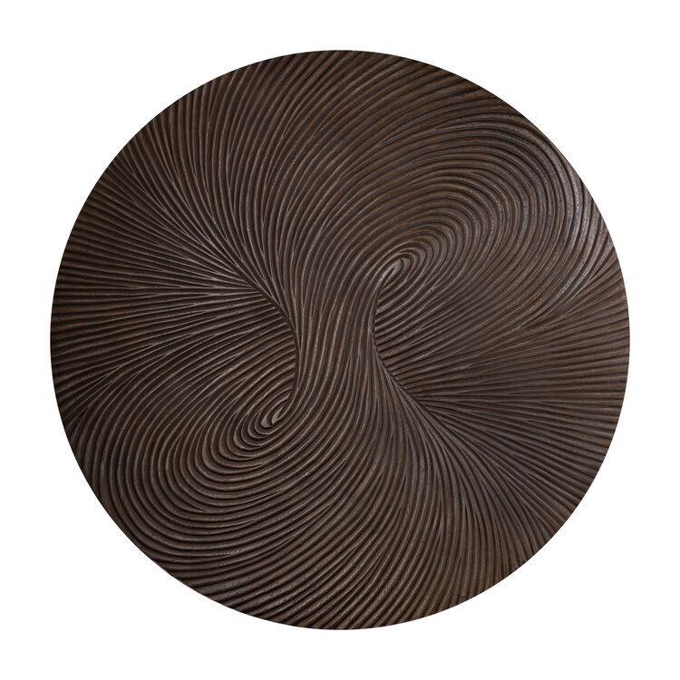 PTMD Collection Wiktor Brown MDF swirl carved wandpaneel rond Large