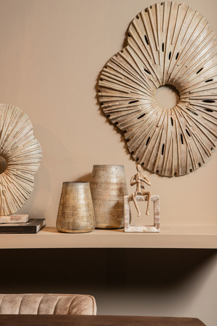 PTMD Collection Vija Beige wandpaneel aluminium organisch open Large