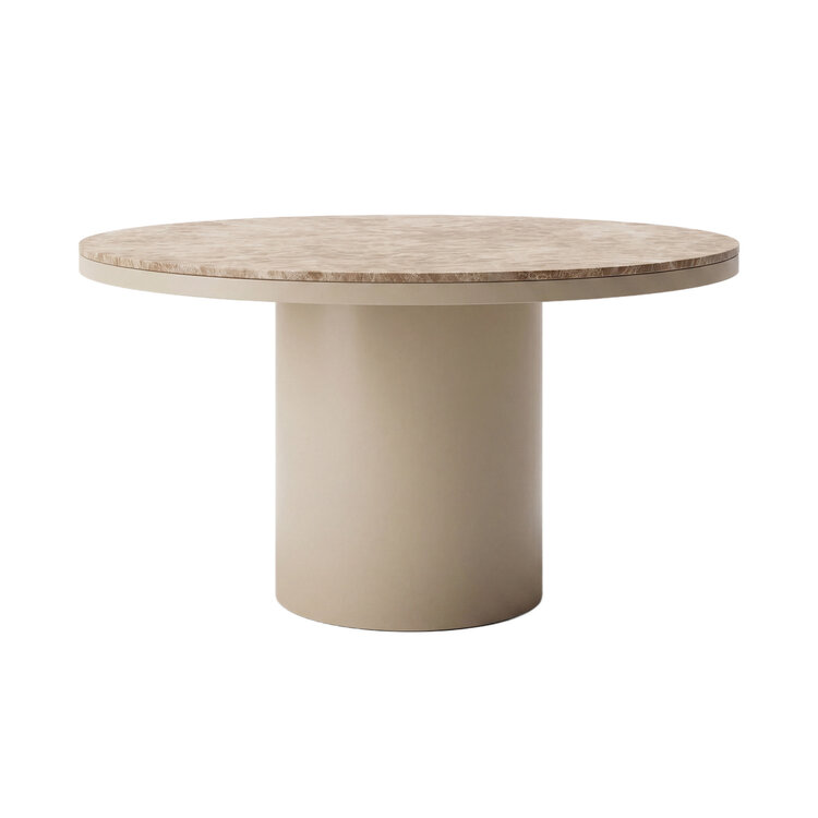 PTMD Collection Lunaro Beige dark marble eettafel marmer rond