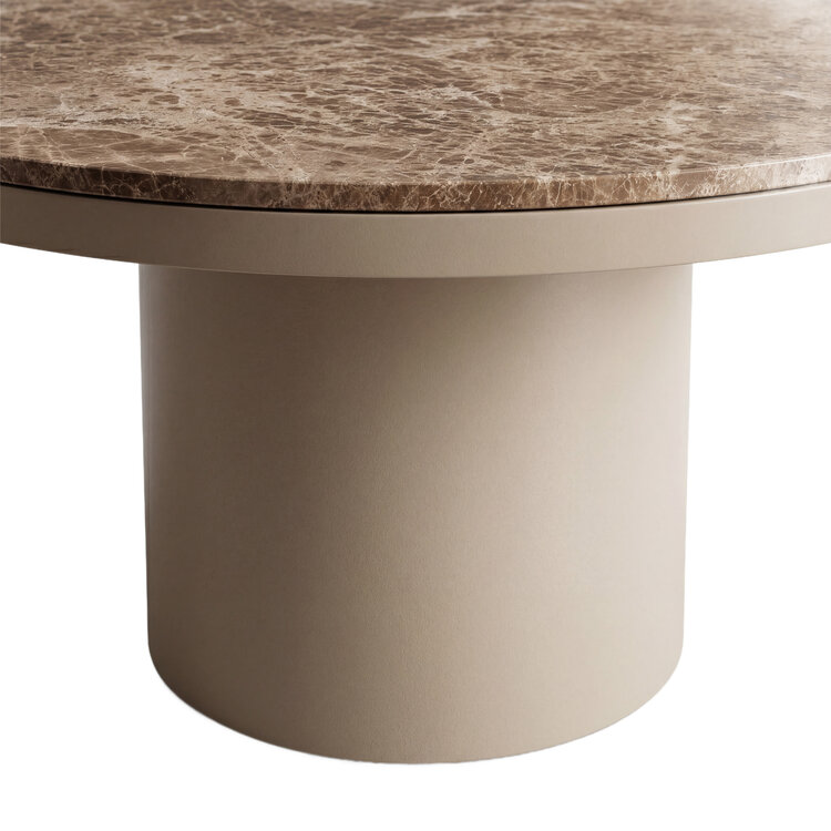 PTMD Collection Lunaro Beige dark marble eettafel marmer rond