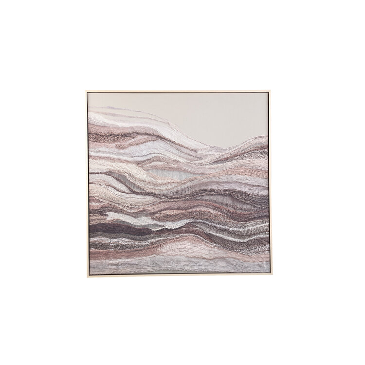 PTMD Collection Kirti Sand wandpaneel canvas textiel vierkant frame