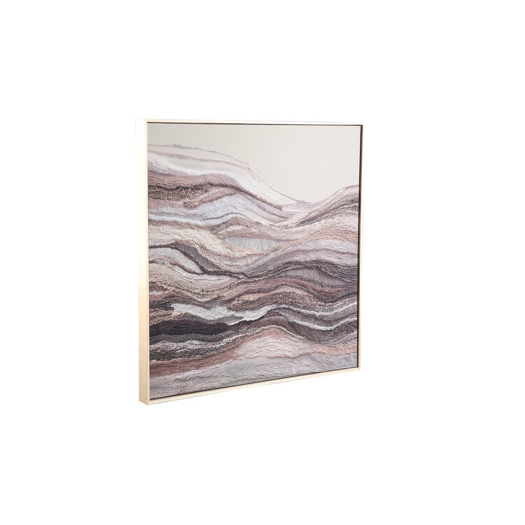 PTMD Collection Kirti Sand wandpaneel canvas textiel vierkant frame