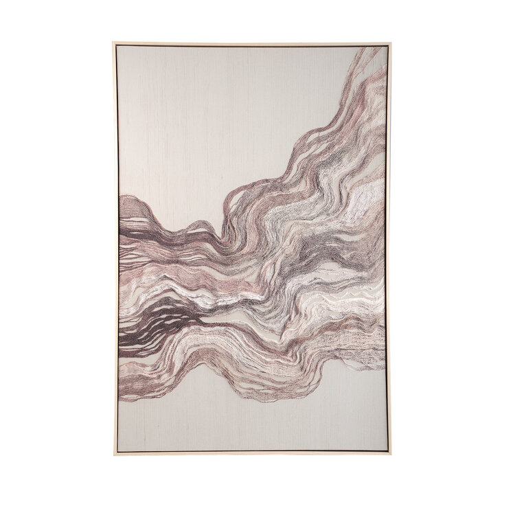 PTMD Collection Kirti Sand wandpaneel canvas textiel rechthoek frame