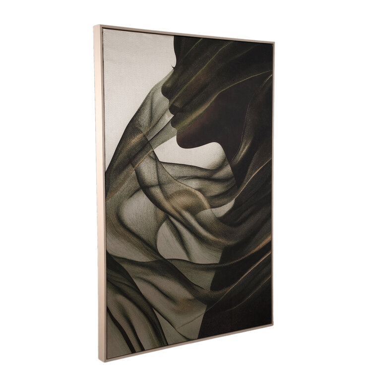 PTMD Collection Jilla Dark Green Elegant Woman wandpaneel canvas rechthoek frame