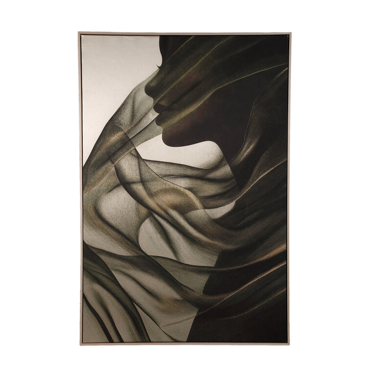 PTMD Collection Jilla Dark Green Elegant Woman wandpaneel canvas rechthoek frame