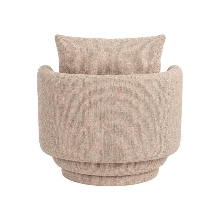 PTMD Collection Elin Beige Loungestoel Fauteuil rond opulence draaibaar